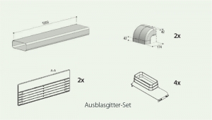 berbel Downline, BKF DL, Ausblasgitter-Set Umluft, Edelstahl, 1100071