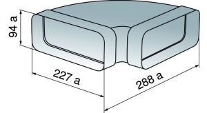 V-Zug Bogen 90, waagrecht fr Flachkanal, 1012784