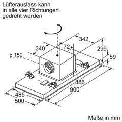 Neff ICAQ956N / I95CAQ6N0, Deckenlfter 90 cm, mit 5 Jahren Garantie!