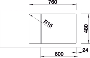 Blanco Lemis 6 XL S-IF Compact Flachrand, Edelstahl Brstfinish, 525110