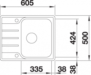 Blanco Lemis 45 S-IF Mini Flachrand, Edelstahl Brstfinish, 525114