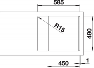 Blanco Lemis 45 S-IF Mini Flachrand, Edelstahl Brstfinish, 525114