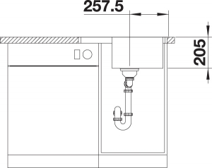 Blanco Lemis 45 S-IF Mini Flachrand, Edelstahl Brstfinish, 525114