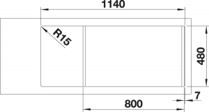 Blanco Lemis 8 S-IF Flachrand, Edelstahl Brstfinish, 523037