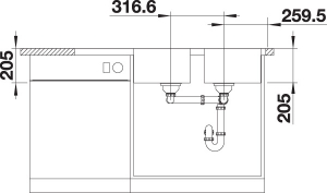 Blanco Lemis 8 S-IF Flachrand, Edelstahl Brstfinish, 523037