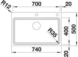 Blanco Etagon 700-IF/A, Etagenbecken, InFino Ablauf, 524274