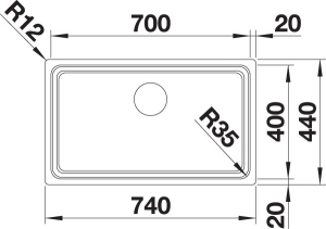 Blanco Etagon 700-U, Etagenbecken, InFino Ablauf, 524270