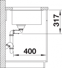 Blanco Subline 430/270-U Silgranit PuraDur 2, Farbe anthrazit, InFino Ablauf, 523151