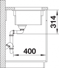 Blanco Etagon 500-U Keramik PuraPlus, Farbe schwarz, InFino Ablauf, 525155