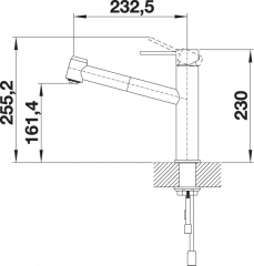 Blanco Ambis-S, Edelstahl gebrstet, Niederdruck, 525124