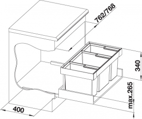 Blanco Flexon II 80/3 Abfalltrennsystem, 525221