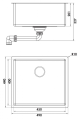 Naber Corno Piu PFU5, Einzelbecken 1013126