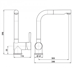 Naber-CONTURA Riva 4 Einbausple, Set inkl. Armatur, 1041053