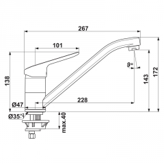 Ideal Standard Ceraflex 1, chrom, Hochdruck, 5024160