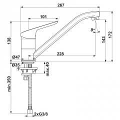 Ideal Standard Ceraflex 1, chrom, Hochdruck, 5024160