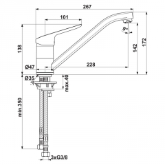 Ideal Standard Ceraflex 1, chrom, Niederdruck, 5024161