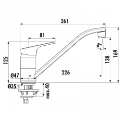 Ideal Standard Cerafit 1, chrom, Hochdruck, 5024150