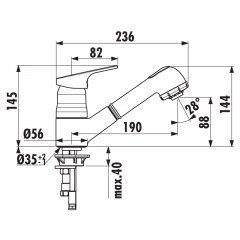 Ideal Standard Cerafit 2, chrom, Hochdruck, 5024152