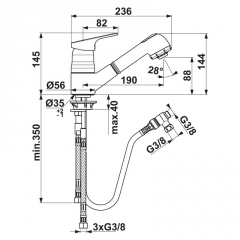 Ideal Standard Cerafit 2, chrom, Niederdruck, 5024153