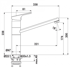 Ideal Standard Cerafit 3, chrom, Hochdruck, 5024154