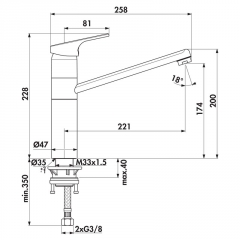 Ideal Standard Cerafit 3, chrom, Hochdruck, 5024154