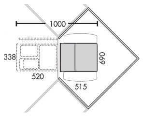 Naber Selectakit Corner Boy 3 Abfallsystem fr Diagonaleckschrnke, alu grau, 8012084