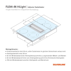 Silverline FLHK 800 ESK Flow-In HighLight Kochstelle inklusive Kochfeld-Absaugung, EEK: A. Mit 5 Jahren Garantie!