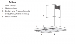 V-ZUG AiroClearInsel V6000 AI6T12QTLG, Inselhaube, Spiegelglas, 6302000006, 10 JAHRE GARANTIE!