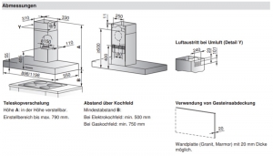 V-ZUG AiroClearWand V6000 AW6T12QTLG, Wandhaube, Spiegelglas, 6202900006, 10 JAHRE GARANTIE!