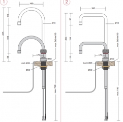 Quooker Nordic Square single tap, PRO3-VAQ und Cube *inkl. FILTER*, verchromt glnzend, 7 JAHRE GARANTIE, 3NSCHRCUBE2