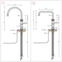 Quooker Classic Fusion Square, COMBI + Plus, Edelstahl massiv, 22+CFSRVS, 7 JAHRE GARANTIE