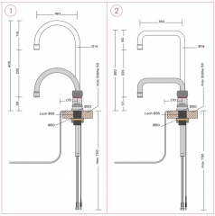 Quooker Classic Nordic Square, COMBI + Plus, verchromt glnzend,22+CNSCHR, 7 JAHRE GARANTIE