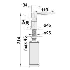 Blanco Lato Splmittelspender schwarz matt, 525789