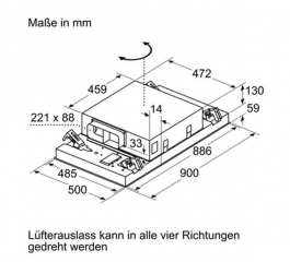 Neff ICBS948W / I94CBS8W0, Deckenlfter 90 cm, Kochfeldbasierte Haubensteuerung, mit 5 Jahren Garantie!