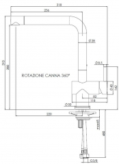 Reginox Yadkin Schwarz Einhandmischer, Festauslauf Hochdruck, R31681