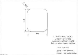 Reginox L18 4035 OKG WOKZ, Einbau-/Auflagesple Edelstahl, R03305