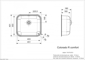 Reginox Colorado Comfort L, Einbau-/Auflagesple Edelstahl poliert, R24195