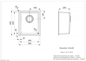 Reginox Houston 34x40, Edelstahlsple, R32862