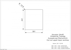 Reginox Houston 34x40, Edelstahlsple, R32862