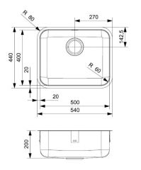 Reginox IB 50x40, Edelstahlsple, R32022