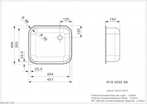 Reginox R18 4035 OSK, Edelstahlsple, R00359