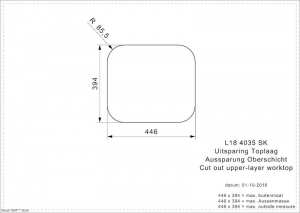 Reginox L18 4035 SK 10 cm (304) Einbau-/Auflagesple, Edelstahl poliert, R32060