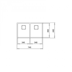 Teka FLEXLINEA RS15 2B 740, Edelstahl-Einbausple 80 cm, 115030009