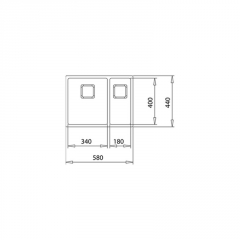 Teka FLEXLINEA RS15 2B 580, Edelstahl-Einbausple 60 cm, 115030010