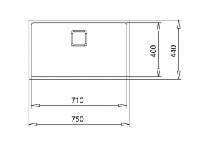 Teka FLEXLINEA RS15 71.40, Edelstahl-Einbausple 80 cm, 115000011