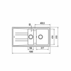 Teka STONE 60 B-TG 1 1/2B 1D AUTO, Tegranit+ Einbausple 60 cm, Kohlenstoff, 115360008