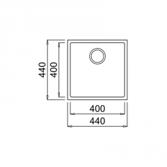 Teka SQUARE 40.40 TG, Tegranit+ Unterbausple 50 cm, schwarz, 115230025