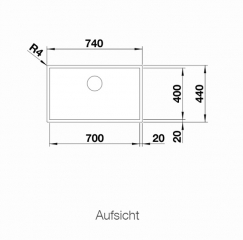 Blanco Zerox 700-U, Edelstahl Dark Steel, Steelart, InFino Ablauf, 526244