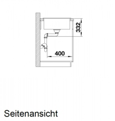 Blanco Zia 45 S Compact Silgranit PuraDur 2, Farbe schwarz, 526008