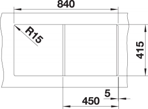 Blanco Favum 45 S Silgranit PuraDur 2, Farbe schwarz, 526081